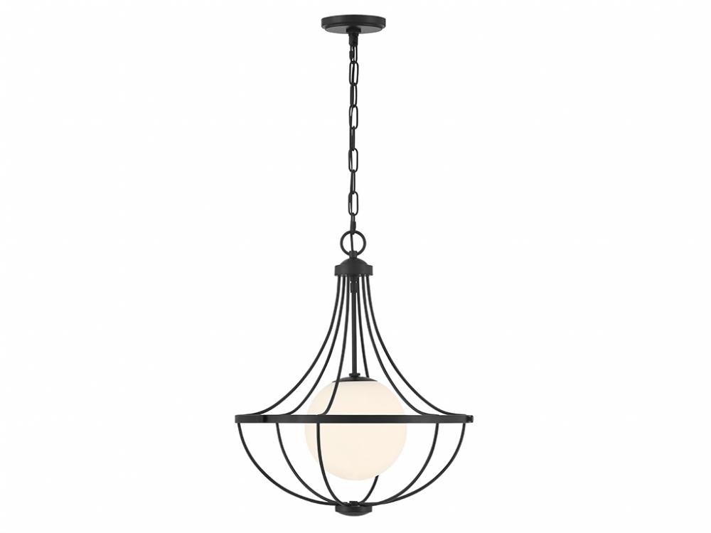 1-Light Pendant in Matte Black