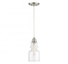 Savoy House Meridian CA M70018BN - 1-Light Mini Pendant in Brushed Nickel