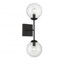 Savoy House Meridian CA M90001-BK - 2-Light Wall Sconce in Black