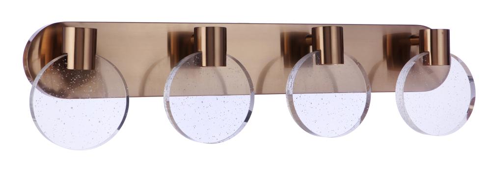 Glisten 4 Light LED Vanity in Satin Brass