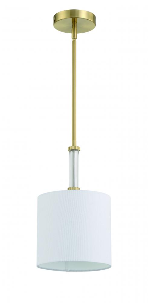 Fortuna 1 Light Mini Pendant in Satin Brass