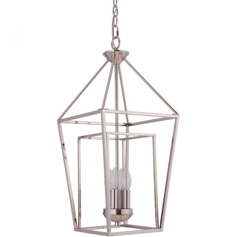 Hudson 4 Light Small Foyer in Polished Nickel