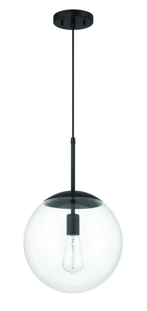 Gaze 12" 1 Light Pendant in Flat Black