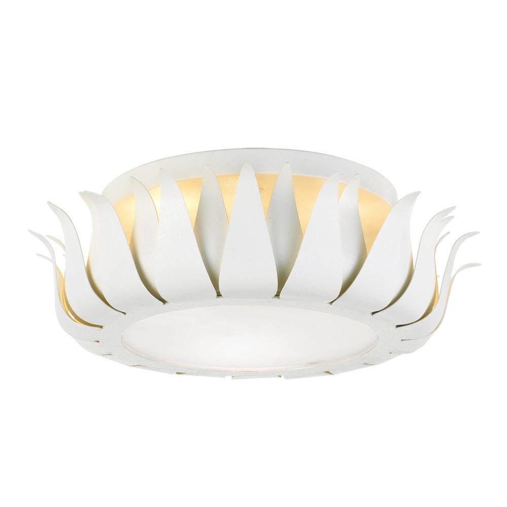 Broche 3 Light Matte White Flush Mount