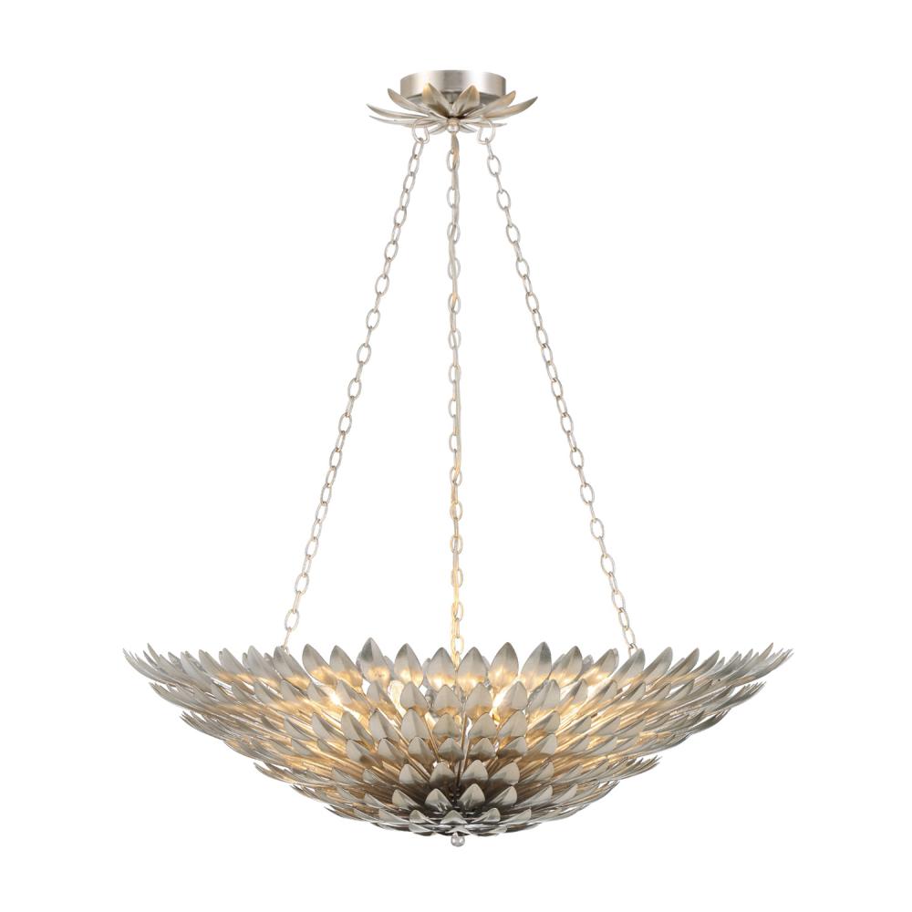 Broche 8 Light Antique Silver Chandelier