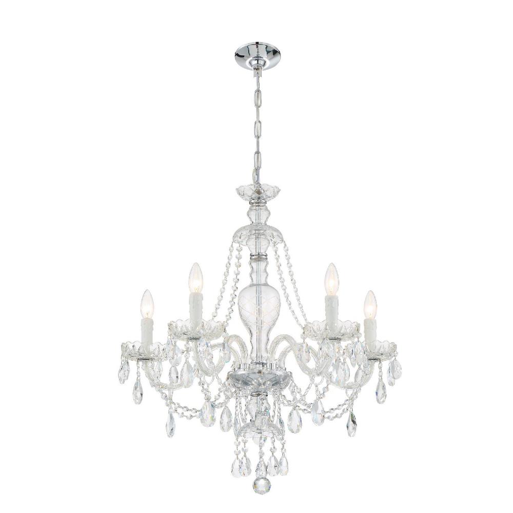 Crystorama Traditional Crystal 5-Light Polished Brass Traditional Dry rated  Chandelier in the Chandeliers department at