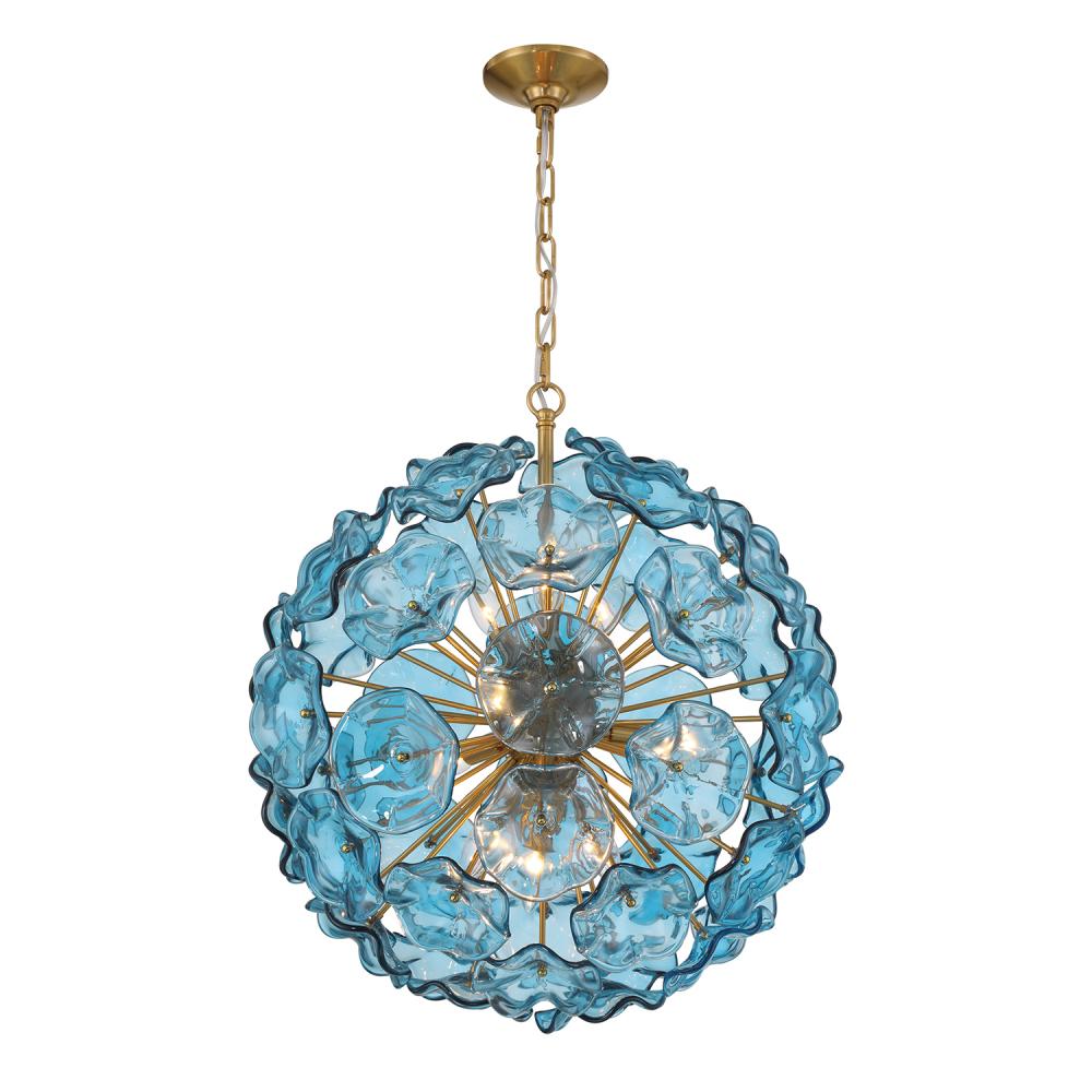 Esme 9 Light Aged Brass Pendant