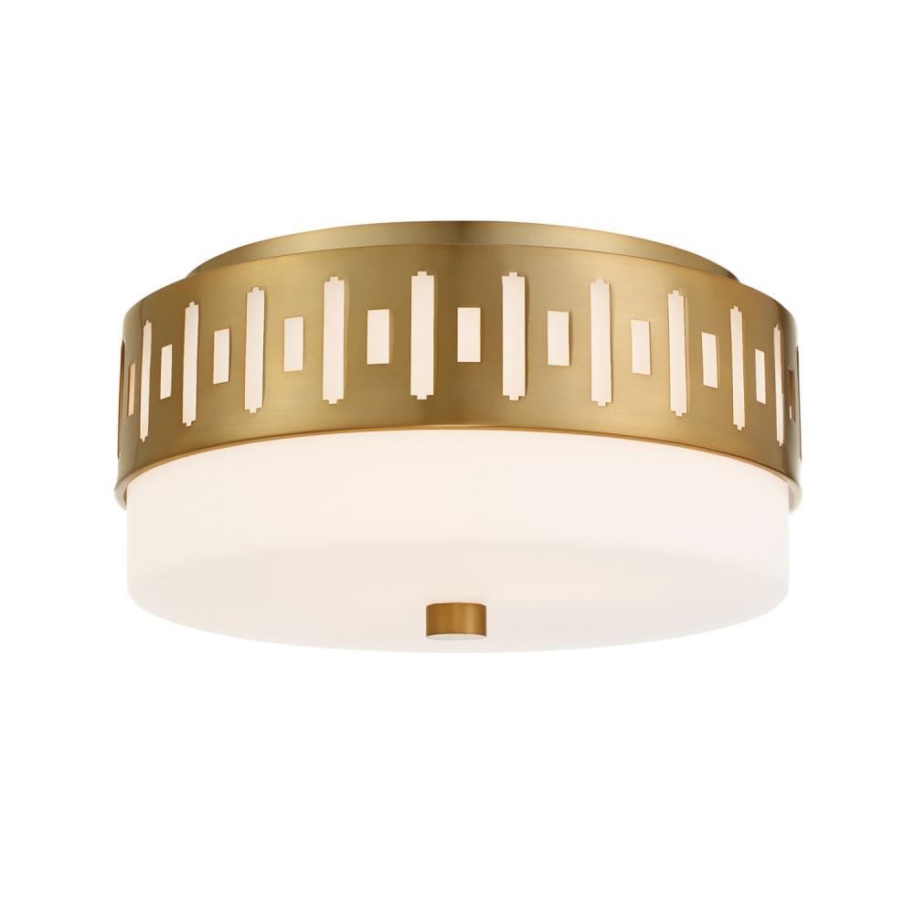 Keaton 2 Light Vibrant Gold Flush Mount