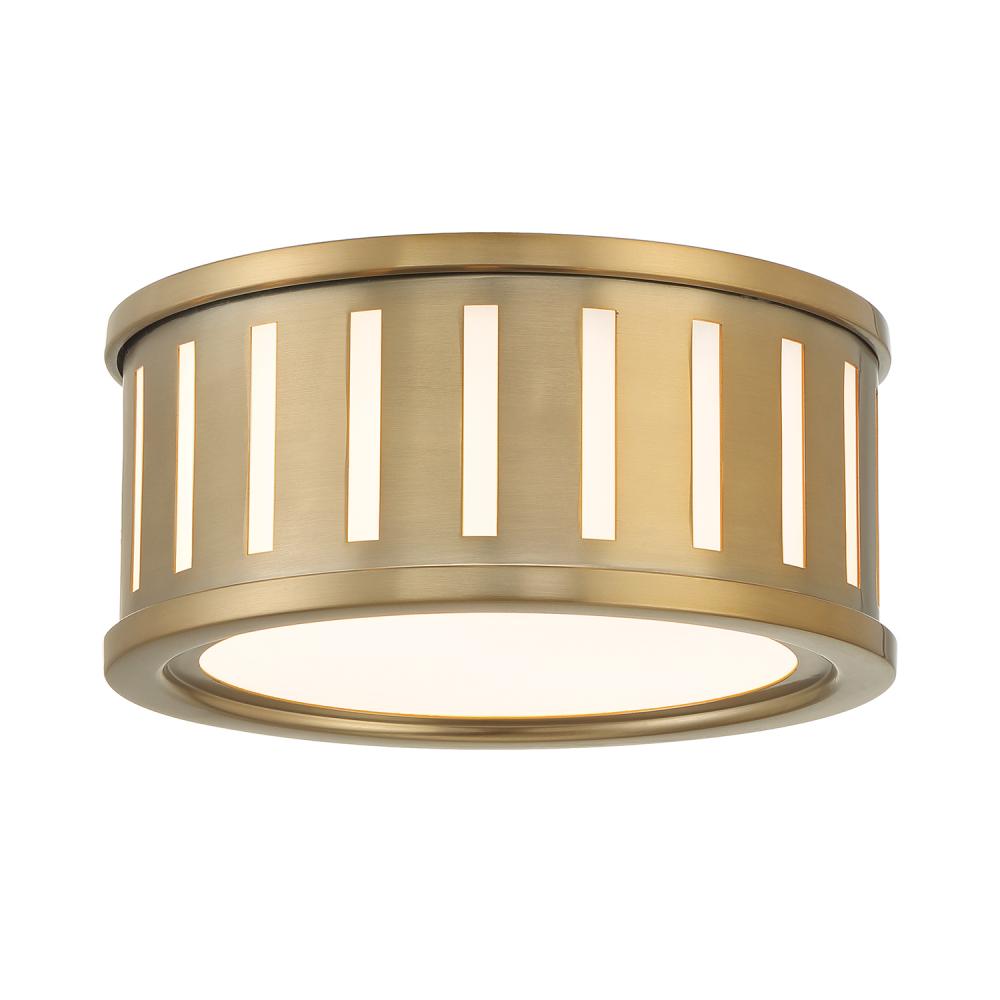 Kendal 2 Light Vibrant Gold Flush Mount