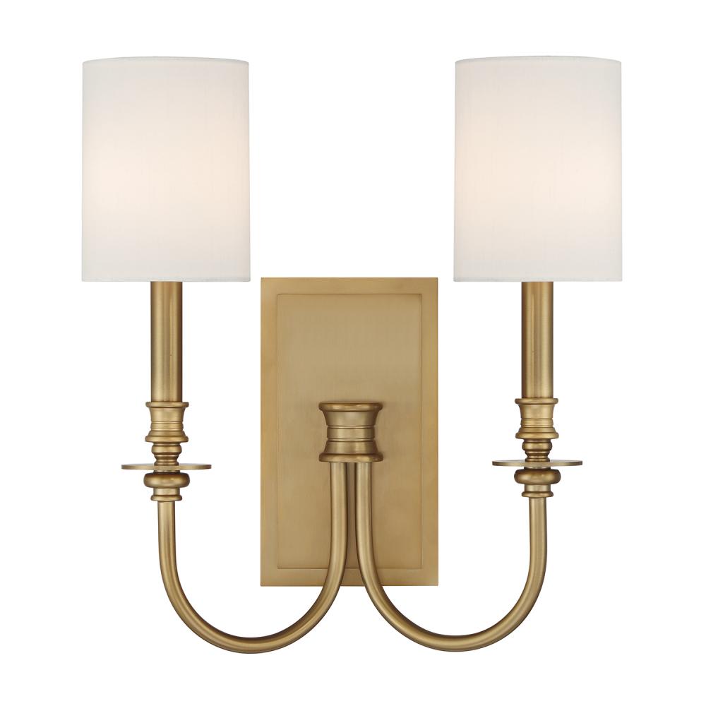 Lloyd 2 Light Aged Brass Sconce