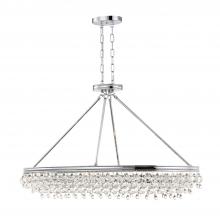 Crystorama 279-CH - Calypso 8 Light Crystal Teardrop Polished Chrome Oval Chandelier