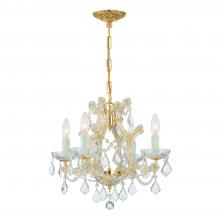 Crystorama 4474-GD-CL-I - Maria Theresa 4 Light Clear Italian Crystal Gold Mini Chandelier