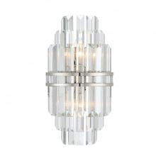 Crystorama HAY-1402-PN - Hayes 2 Light Polished Nickel Sconce