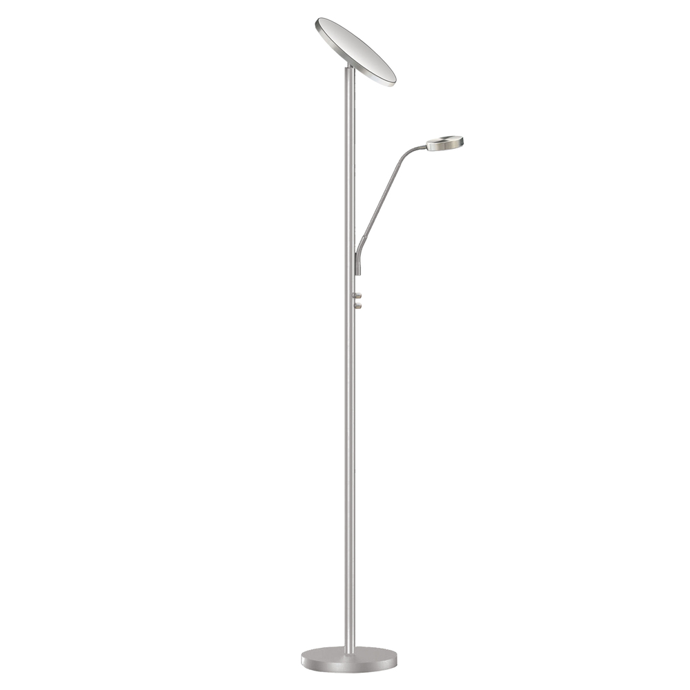 Mother & Son Floor Lamp, Satin Nickel Finish