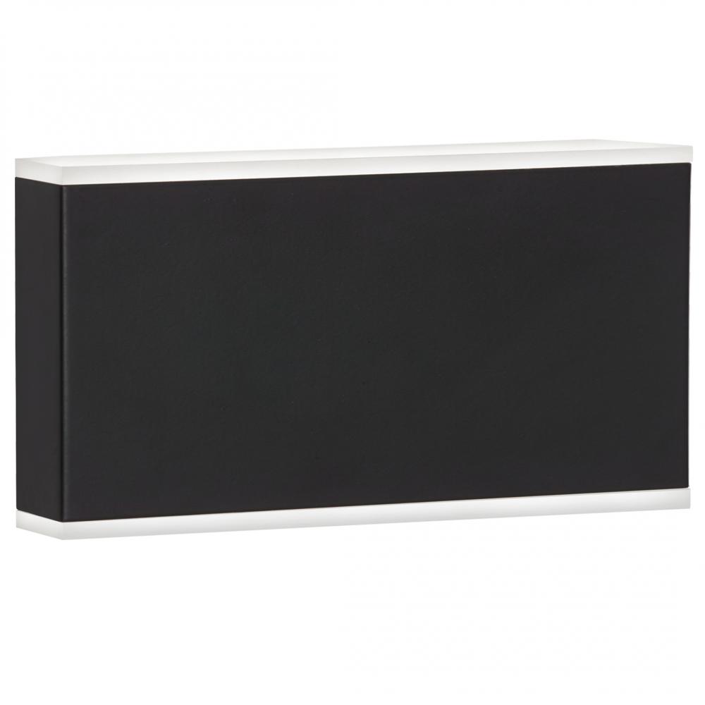 20W Outdoor Wall Sconce, Matte Black with Frosted Acrylic Diffuser