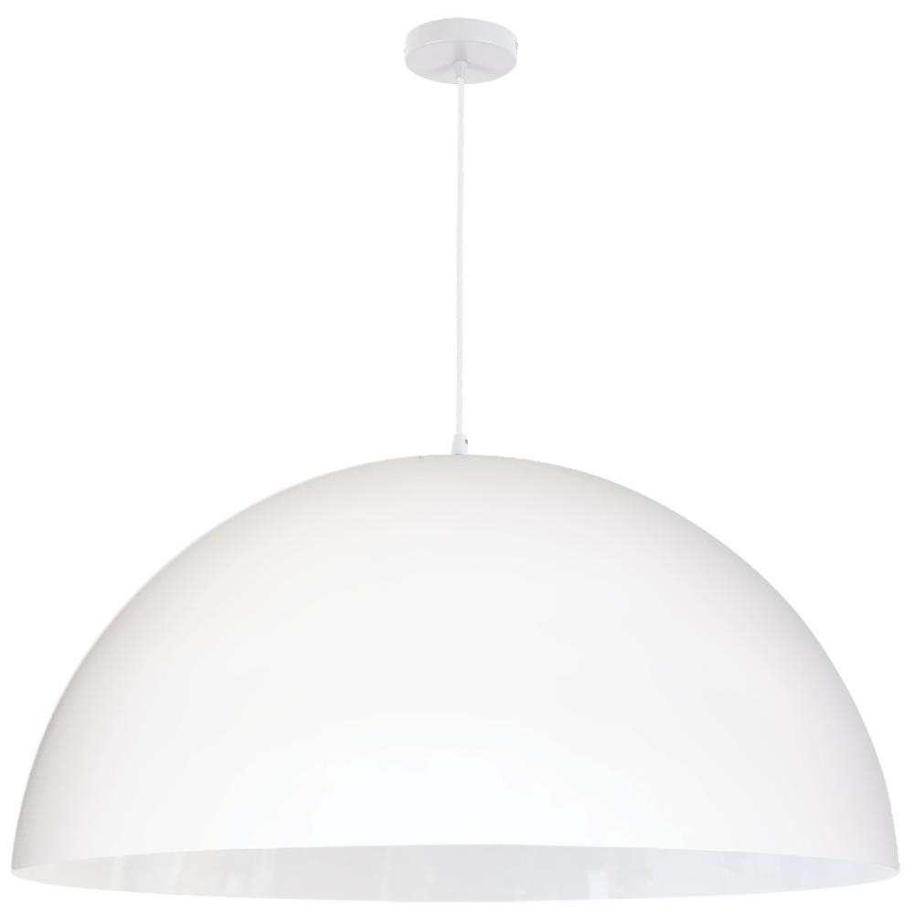 1 Light Incandescent Large Dome Pendant, Matte White