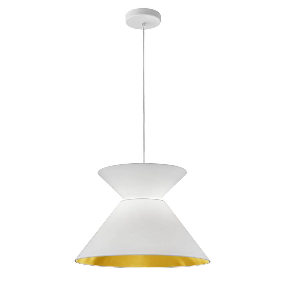 1LT Patricia Pendant, WHT/GLD Shade, WH