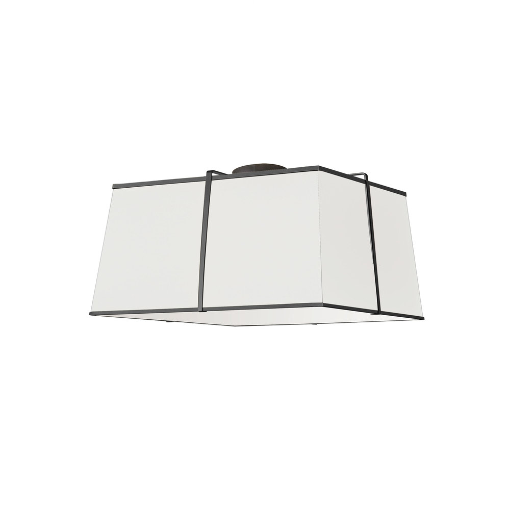 3LT Flush Mount BK, WH Shade With 790Diff : TRA-163FH-BK-WH