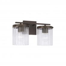 Capital Canada 156221OR-555 - 2-Light Vanity in Oil Rubbed Bronze with Clear Beveled Fluted Glass