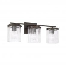 Capital Canada 156231OR-555 - 3-Light Vanity in Oil Rubbed Bronze with Clear Beveled Fluted Glass