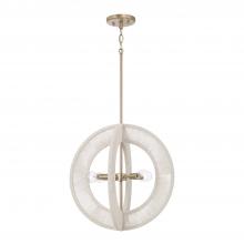 Capital Canada 349843MA - 4-Light Orb Pendant in Matte Brass with Bleached Natural Rope