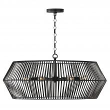 Capital Canada 430361MB - 6-Light Angular Metal Chandelier in Matte Black