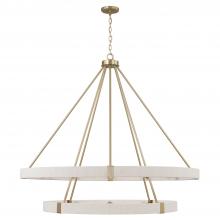 Capital Canada 449802MA - 20-Light Two-Tier Chandelier in Matte Brass with Bleached Natural Rope