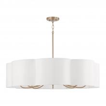 Capital Canada 456481MA - 8-Light Chandelier in Matte Brass with White Fabric Shade