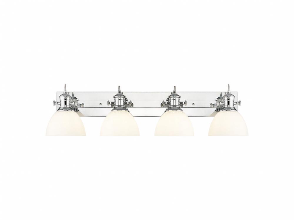 Hines 4-Light Vanity Light in Chrome with Opal Glass