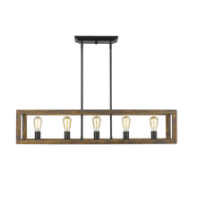 Golden Canada 0270-LP BLK - Sutton 5 Light Linear Pendant in Matte Black