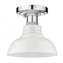 Golden Canada 0305-FM CH-VMG - Carver CH Flush Mount in Chrome with Vintage Milk Glass Shade