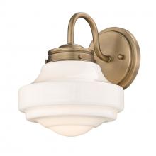 Golden Canada 0508-1W MBS-VMG - Ingalls MBS 1 Light Wall Sconce in Modern Brass with Vintage Milk Glass Shade