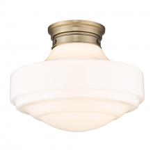 Golden Canada 0508-LSF MBS-VMG - Ingalls Large Semi-Flush in Modern Brass and Vintage Milk Glass Shade