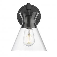 Golden Canada 0511-1W BLK-CLR - Malta 1 Light Wall Sconce in Matte Black with Clear Glass Shade