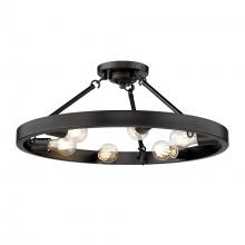 Golden Canada 1019-6SF BLK - Castile 6 Light Semi-Flush