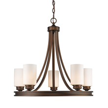 Golden Canada 1051-5 SBZ-OP - Hidalgo Five Light Chandelier in the Sovereign Bronze finish with Opal Glass