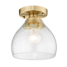 Golden Canada 1094-SF BCB-HCG - Ariella BCB Semi-Flush in Brushed Champagne Bronze with Hammered Clear Glass Shade