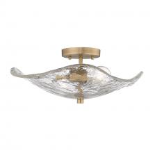 Golden Canada 1140-SF MBS-HWG - Samara MBS 2 Light Semi-Flush in Modern Brass with Hammered Water Glass Shade