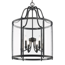 Golden Canada 1157-6P BLK - Payton 6-Light Pendant in Matte Black with Clear Glass