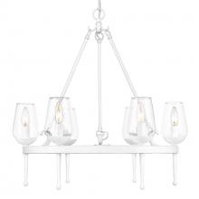 Golden Canada 1210-6 TWP - Regent 6 Light Chandelier in Textured White Plaster with Clear Glass Shade