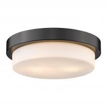 Golden Canada 1270-13 BLK - Multi-Family 13" Flush Mount in Matte Black with Opal Glass