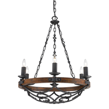 Golden Canada 1821-6 BI - Madera 6-Light Chandelier in Black Iron