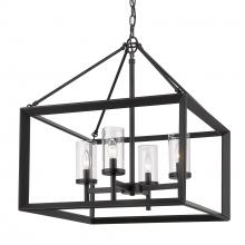 Golden Canada 2073-4 BLK-CLR - Smyth 4 Light Chandelier in Matte Black with Clear Glass Shades