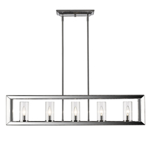 Golden Canada 2074-LP CH-CLR - Smyth 5 Light Linear Pendant in Chrome with Clear Glass