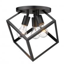 Golden Canada 2086-3SF BLK - Cassio 3 Light Semi-Flush in Matte Black