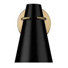 Golden Canada 2122-1W MBS-BLK - Reeva 1 Light Wall Sconce in Modern Brass with Matte Black Shade