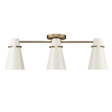 Golden Canada 2122-3SF MBS-GE - Reeva 3 Light Semi-Flush in Modern Brass with Glossy Ecru Shade