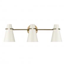 Golden Canada 2122-BA3 MBS-GE - Reeva 3 Light Bath Vanity in Modern Brass with Glossy Ecru Shade