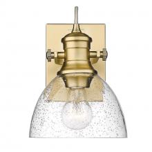 Golden Canada 3118-BA1 BCB-SD - Hines BCB 1 Light Bath Vanity in Brushed Champagne Bronze with Seeded Glass Shade