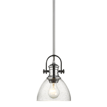 Golden Canada 3118-M1L CH-SD - Hines Mini Pendant in Chrome with Seeded Glass